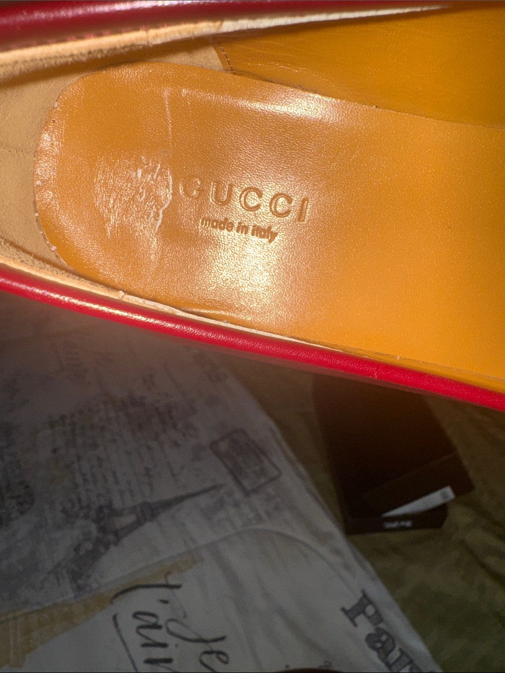 Gucci Red Leather Horsebit Loafers - Picture 4 of 5